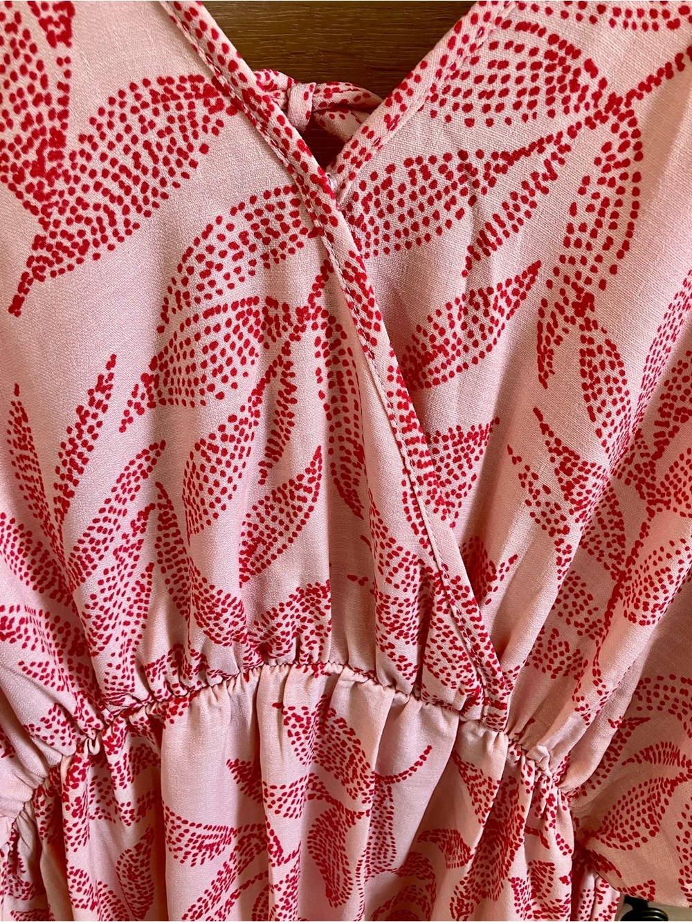 Boho Floral Pink V-Neck Mini Dress - Picture 5 of 8